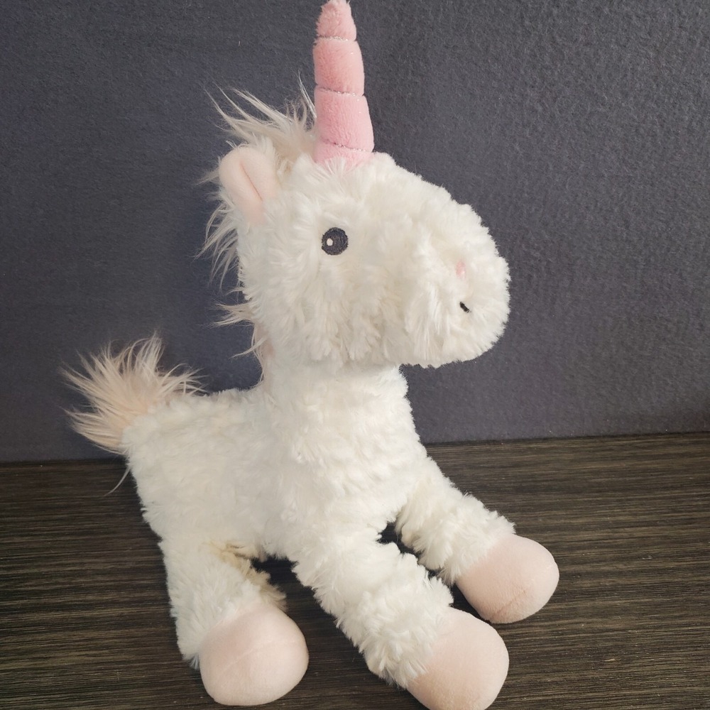 First Impressions‎ Plush Unicorn White & Pink Shaggy Textured Stuffed Animal